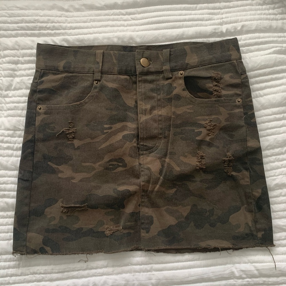 Camo Jean Skirt